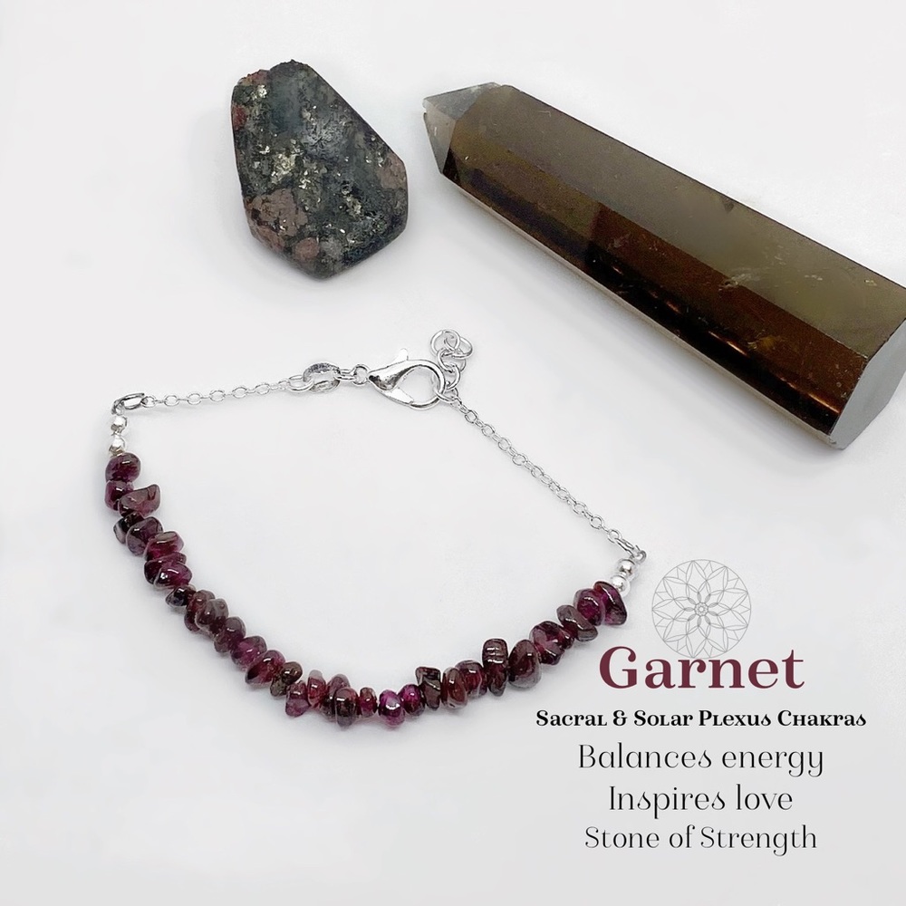 Sterling Silver Garnet Bracelet